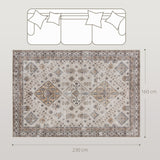 Elegant HOMCOM Vintage Area Rug, Non-Slip Washable Rug, Flannel Floor Carpet for Living Room, Bedroom, Dining Room, Home Office, 230 x 160 cm, Beige Elegant HOMCOM Vintage Area Rug, Non-Slip Washable Rug, Flannel Floor Carpet for Living Room, Bedroom, Dining Room, Home Office, 230 x 160 cm, Beige