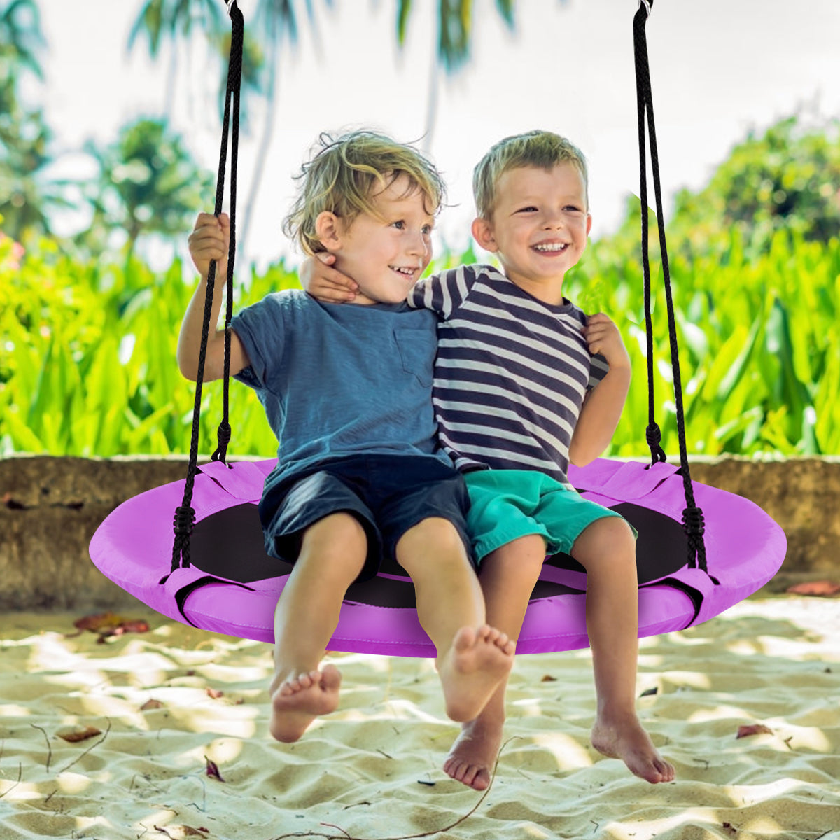 100cm Children Flying Saucer Tree Swing with Adjustable Rope- 100cm Children Flying Saucer Tree Swing with Adjustable Rope-