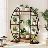 160CM Tall Indoor Plant Stand with Grow Lights-Coffee 160CM Tall Indoor Plant Stand with Grow Lights-Coffee