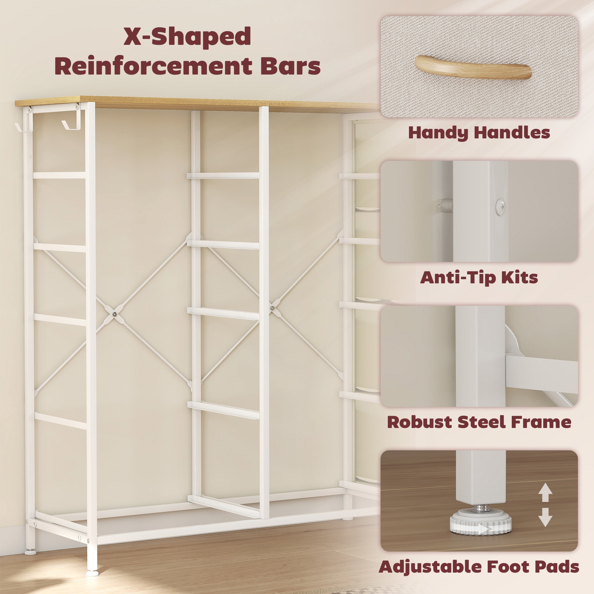 Elegant HOMCOM Chest of Ten Fabric Drawers - Beige Elegant HOMCOM Chest of Ten Fabric Drawers - Beige