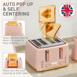 Elegant HOMCOM 3000W 1.7L Kettle & 4 Slice Toaster, Kettle and Toaster Set with 7 Browning Controls and Crumb Tray, Light Pink Elegant HOMCOM 3000W 1.7L Kettle & 4 Slice Toaster, Kettle and Toaster Set with 7 Browning Controls and Crumb Tray, Light Pink