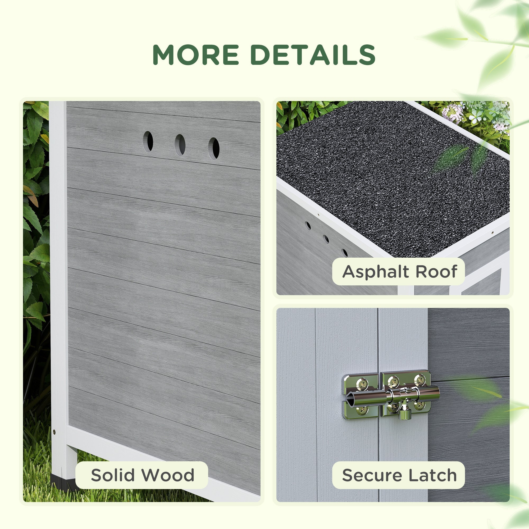 PawHut Wooden Duck House with Ramp, Double Doors, Openable Asphalt Roof, Ventilation Holes, Removable Base, Light in Sophisticated Grey PawHut Wooden Duck House with Ramp, Double Doors, Openable Asphalt Roof, Ventilation Holes, Removable Base, Light in Sophisticated Grey