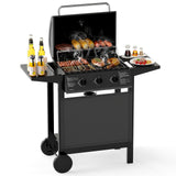 3-Burner Propane Gas Grill 24,000 BTU Portable with Lid and Side Tables 3-Burner Propane Gas Grill 24,000 BTU Portable with Lid and Side Tables
