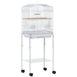 PawHut Bird Cage Budgie Cages for Finch Canary Parakeet with Stand Wheels Slide-out Tray Accessories Spacious Storage Shelf, White PawHut Bird Cage Budgie Cages for Finch Canary Parakeet with Stand Wheels Slide-out Tray Accessories Spacious Storage Shelf, White
