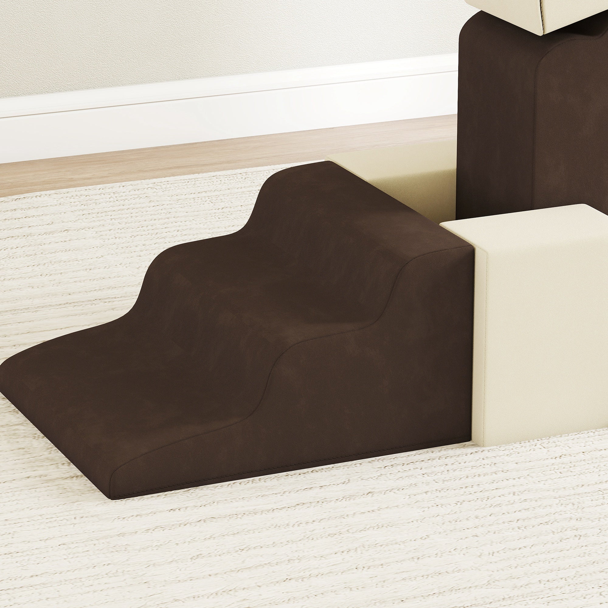 AIYAPLAY 7 Piece Kids Soft Play Set with Detachable Cover, Baby Indoor Climb and Crawl Foam Toy for Toddlers, Preschoolers, Brown AIYAPLAY 7 Piece Kids Soft Play Set with Detachable Cover, Baby Indoor Climb and Crawl Foam Toy for Toddlers, Preschoolers, Brown