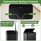 56L Stainless Steel Trash Can Touchless Recycling Garbage Bin- 56L Stainless Steel Trash Can Touchless Recycling Garbage Bin-