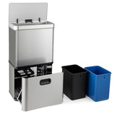 56L Stainless Steel Trash Can Touchless Recycling Garbage Bin- 56L Stainless Steel Trash Can Touchless Recycling Garbage Bin-