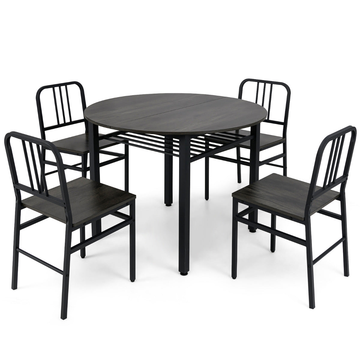 5 Piece Dining Table Set with Spacious Storage Rack for Dining Room 5 Piece Dining Table Set with Spacious Storage Rack for Dining Room