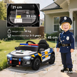 AIYAPLAY Kids Electric Ride on Police Car with Remote Control, Music, Horn, Siren Flashing Lights for 3-5 Years Old, Multicolour AIYAPLAY Kids Electric Ride on Police Car with Remote Control, Music, Horn, Siren Flashing Lights for 3-5 Years Old, Multicolour