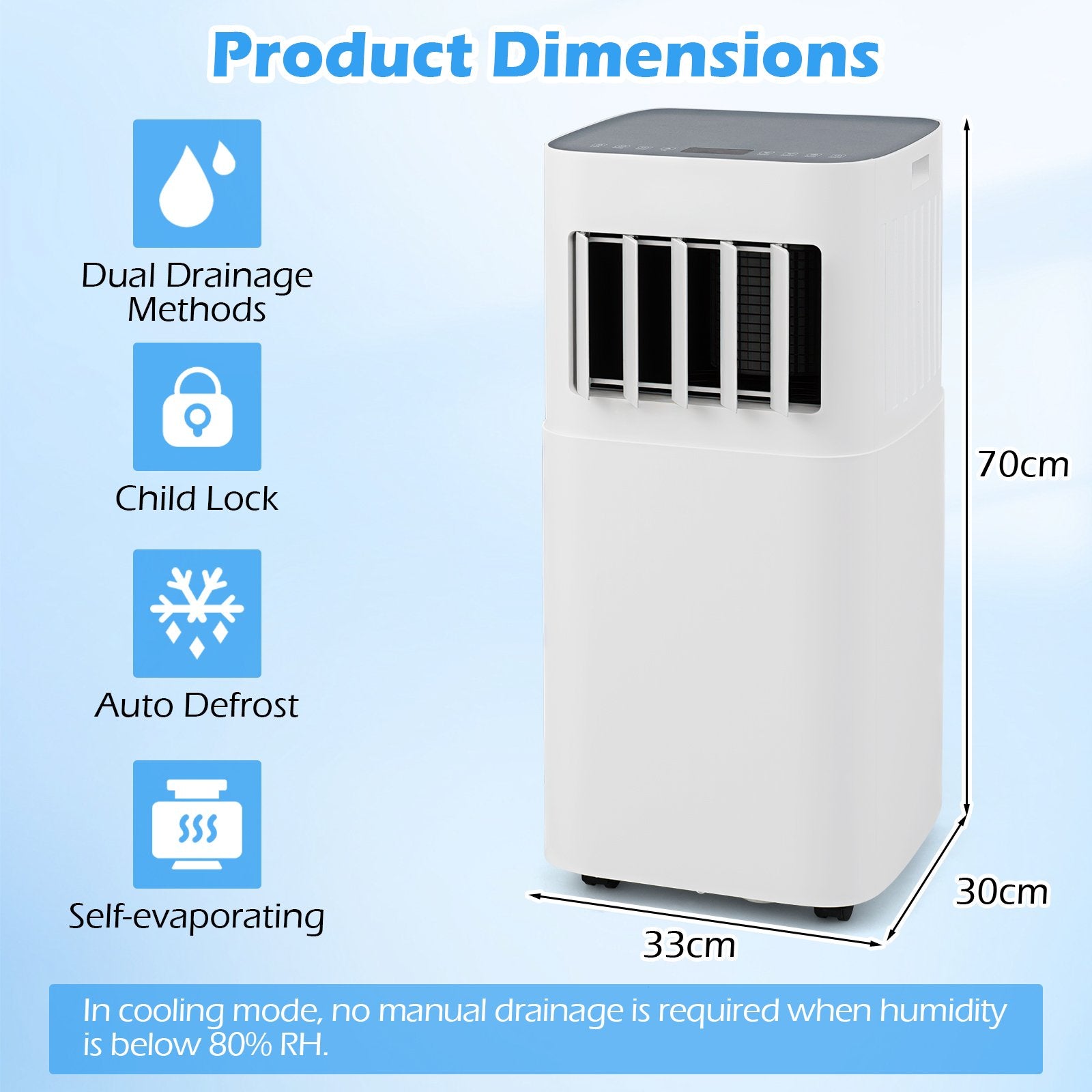 7000 BTU Portable Air Conditioner 4-In-1 Floor AC Unit- 7000 BTU Portable Air Conditioner 4-In-1 Floor AC Unit-