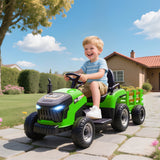 AIYAPLAY 12V Ride on Tractor and Trailer with Remote Control, Music, Shifter, Start-Up Sound, for Kids Ages 3-8 Years, Green AIYAPLAY 12V Ride on Tractor and Trailer with Remote Control, Music, Shifter, Start-Up Sound, for Kids Ages 3-8 Years, Green