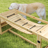 PawHut 3 Pieces Wooden Dog Agility Training Equipment with Soft Bridge, Pause Platform and Pet Stair for Outdoor, Natural Wood PawHut 3 Pieces Wooden Dog Agility Training Equipment with Soft Bridge, Pause Platform and Pet Stair for Outdoor, Natural Wood