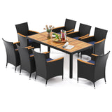 9 PCS Patio Dining Set for 8 Large Conversation Set with Umbrella Hole- 9 PCS Patio Dining Set for 8 Large Conversation Set with Umbrella Hole-
