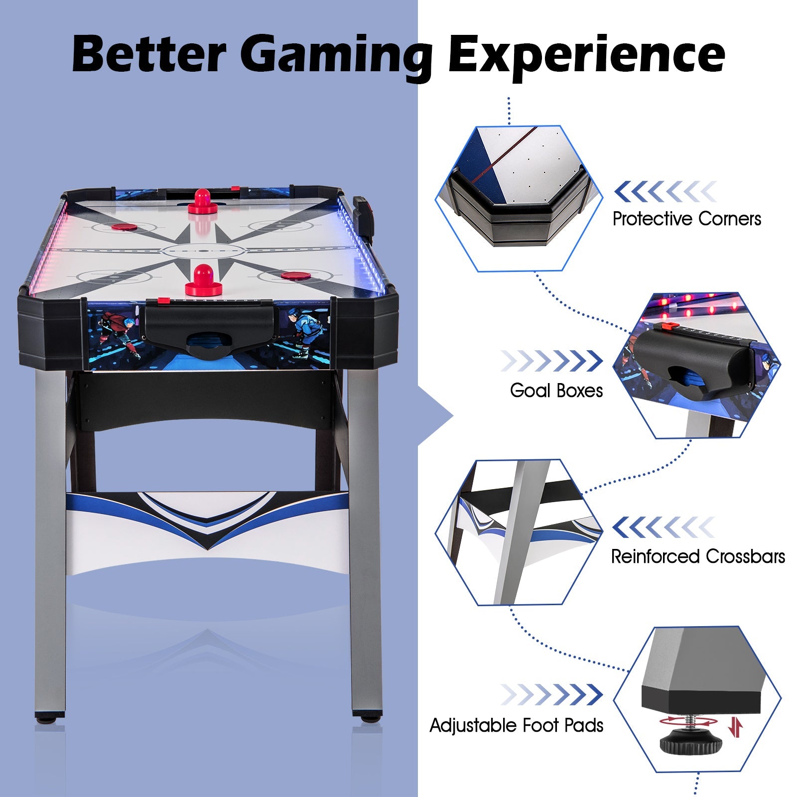 Air Hockey Game Table - Powered Action with 2 Pushers and Pucks - Entertainment Solution for Family Fun Time Air Hockey Game Table - Powered Action with 2 Pushers and Pucks - Entertainment Solution for Family Fun Time