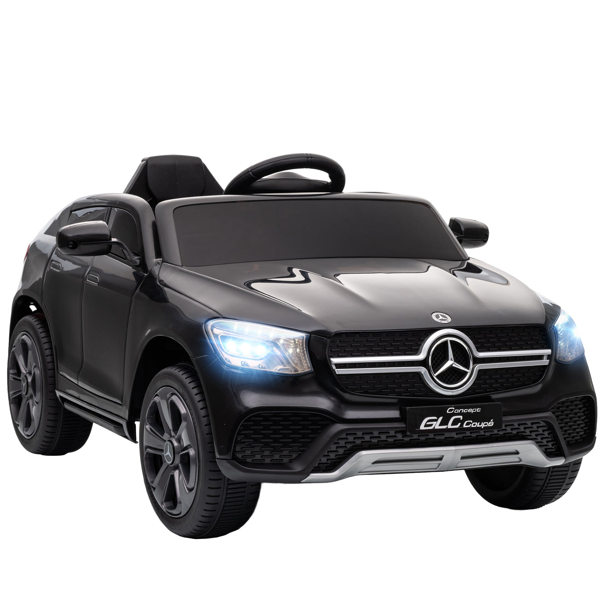 AIYAPLAY Mercedes-Benz GLC Licensed Kids Ride on Car with Remote Control, Soft Start, MP3, LED Headlights, Black AIYAPLAY Mercedes-Benz GLC Licensed Kids Ride on Car with Remote Control, Soft Start, MP3, LED Headlights, Black