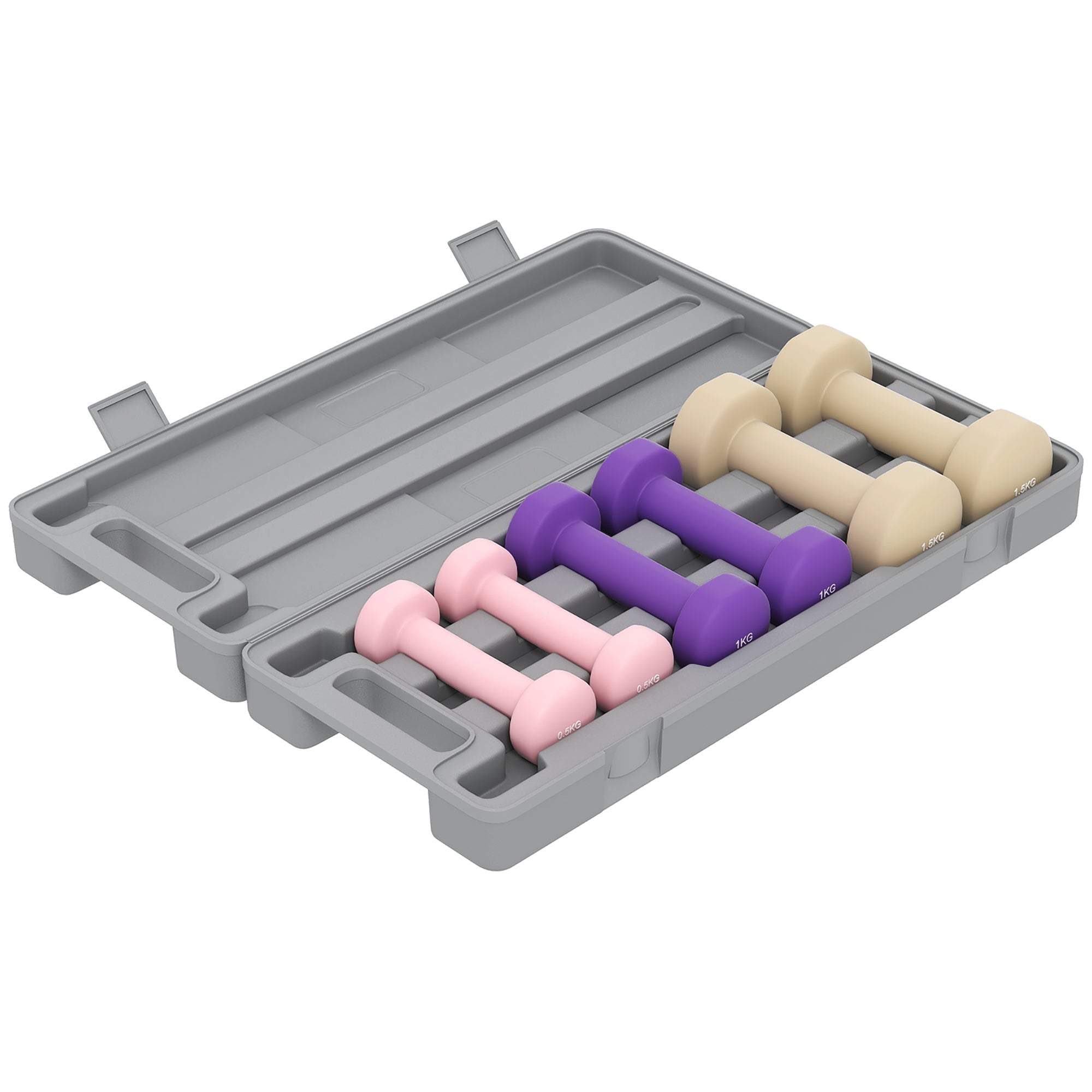 Elegant HOMCOM 6Kg Dumbbell Set, Fitness Weight Set for Men and Women, Home Gym Workout, Pink, Purple, Brown Elegant HOMCOM 6Kg Dumbbell Set, Fitness Weight Set for Men and Women, Home Gym Workout, Pink, Purple, Brown