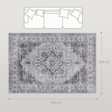 Elegant HOMCOM Vintage Area Rug, Non-Slip Washable Rug, Flannel Floor Carpet for Living Room, Bedroom, Dining Room, Home Office, 290 x 200 cm, in Sophisticated Grey Elegant HOMCOM Vintage Area Rug, Non-Slip Washable Rug, Flannel Floor Carpet for Living Room, Bedroom, Dining Room, Home Office, 290 x 200 cm, in Sophisticated Grey