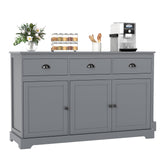 Modern Buffet Sideboard 136cm Spacious Storage Cabinet with 3 Drawers- Modern Buffet Sideboard 136cm Spacious Storage Cabinet with 3 Drawers-