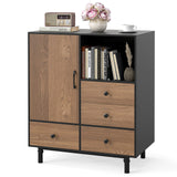 Buffet Sideboard Mid Century Modern Spacious Storage Cabinet with 4 Drawers- Buffet Sideboard Mid Century Modern Spacious Storage Cabinet with 4 Drawers-