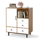 Buffet Sideboard Mid Century Modern Spacious Storage Cabinet with 4 Drawers- Buffet Sideboard Mid Century Modern Spacious Storage Cabinet with 4 Drawers-