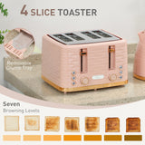 Elegant HOMCOM 3000W 1.7L Kettle & 4 Slice Toaster, Kettle and Toaster Set with 7 Browning Controls and Crumb Tray, Light Pink Elegant HOMCOM 3000W 1.7L Kettle & 4 Slice Toaster, Kettle and Toaster Set with 7 Browning Controls and Crumb Tray, Light Pink