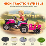AIYAPLAY 12V Ride on Tractor and Trailer with Remote Control, Music, Shifter, Start-Up Sound, for Kids Ages 3-8 Years, Pink AIYAPLAY 12V Ride on Tractor and Trailer with Remote Control, Music, Shifter, Start-Up Sound, for Kids Ages 3-8 Years, Pink