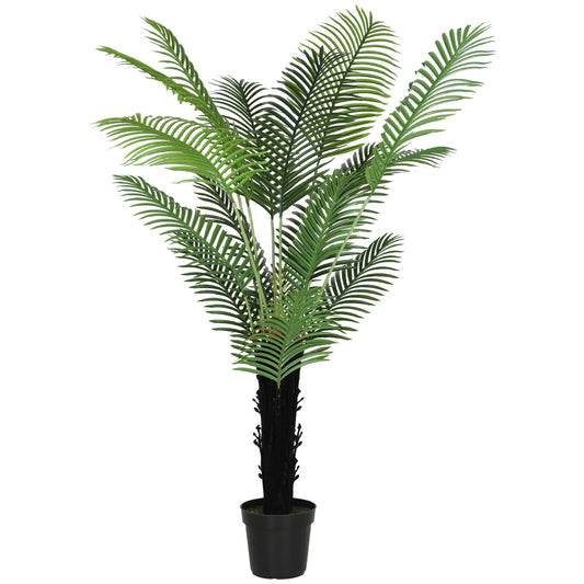 Elegant HOMCOM 175cm Artificial Areca Palm Tree with 16 PE Leaves, Decorative Artificial Plant with Plastic Pot and Flocked Soil, Fake Plant for Home Office Decor, Green