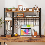 Desktop Bookshelf with 4 Open Spacious Storage Shelves for Computer Monitor Up to 32 Inch- Desktop Bookshelf with 4 Open Spacious Storage Shelves for Computer Monitor Up to 32 Inch-