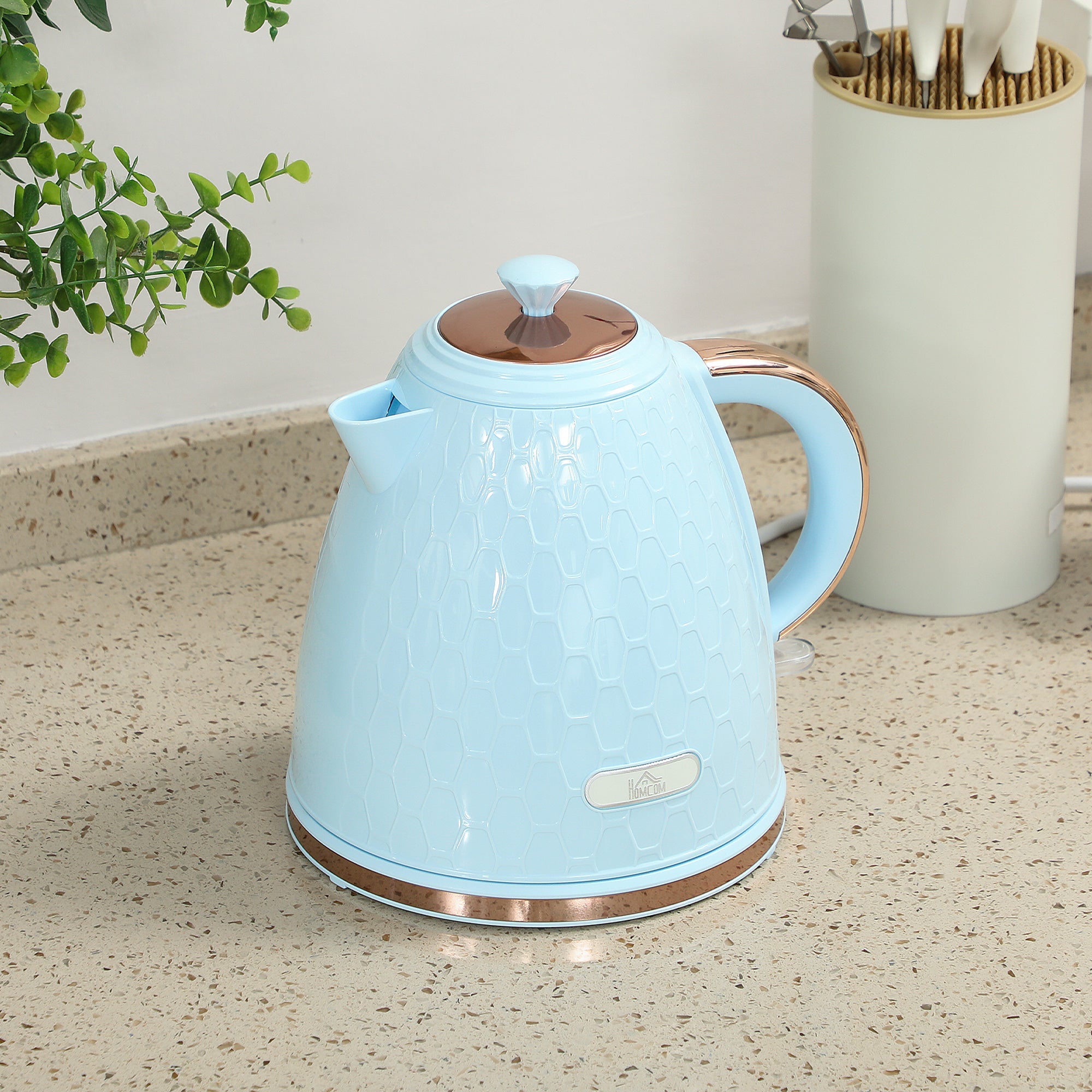 Elegant HOMCOM 3kW Rapid Boil Honeycomb Kettle - Light Blue Elegant HOMCOM 3kW Rapid Boil Honeycomb Kettle - Light Blue