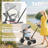 AIYAPLAY 6 in 1 Foldable Kids Trike with Adjustable Parent Handle & Canopy for Ages 1-5, in Sophisticated Grey AIYAPLAY 6 in 1 Foldable Kids Trike with Adjustable Parent Handle & Canopy for Ages 1-5, in Sophisticated Grey