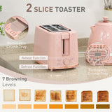 Elegant HOMCOM 1.7L 3000W Fast Boil Kettle & 2 Slice Toaster Set, Kettle and Toaster Set with Auto Shut Off, Browning Controls, Light Pink Elegant HOMCOM 1.7L 3000W Fast Boil Kettle & 2 Slice Toaster Set, Kettle and Toaster Set with Auto Shut Off, Browning Controls, Light Pink