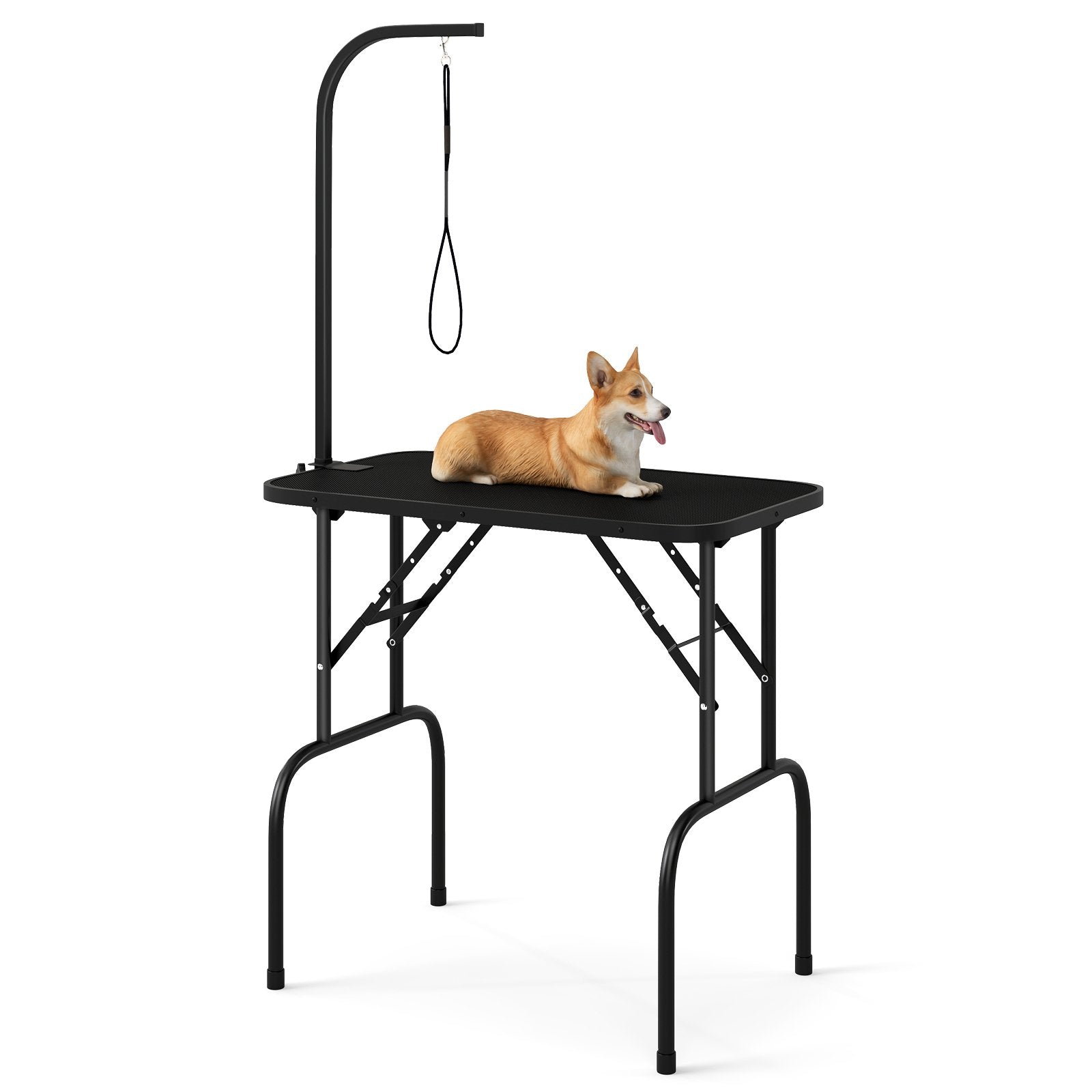 Foldable Dog Grooming Table with Height Adjustable Arms and Noose- Foldable Dog Grooming Table with Height Adjustable Arms and Noose-
