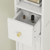 Elegant HOMCOM 185 cm Tall Bathroom Cabinet with Arched Doors - White Elegant HOMCOM 185 cm Tall Bathroom Cabinet with Arched Doors - White