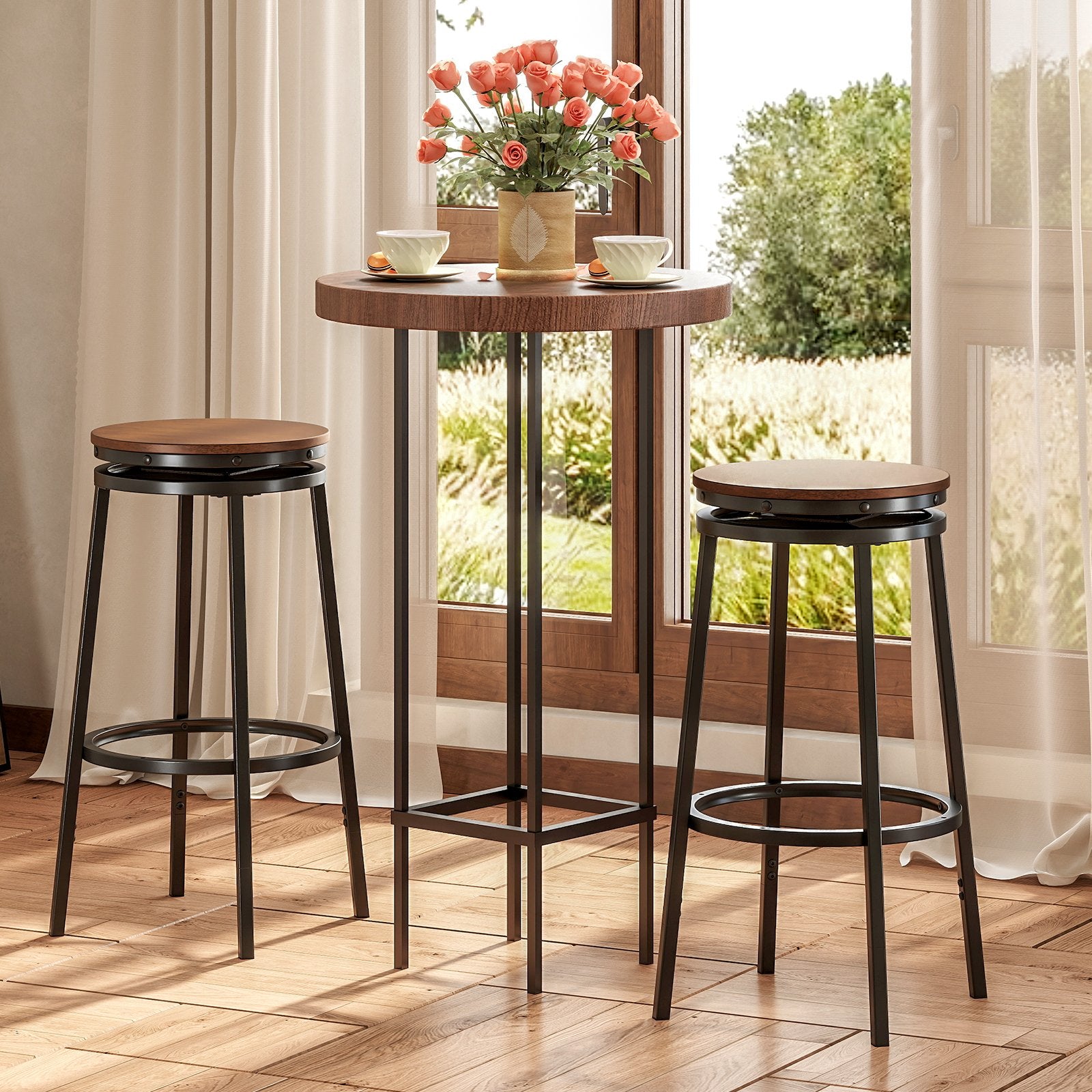 360° Swivel Bar Stools Set of 2 Height Adjustable Kitchen Stools for Kitchen Island- 360° Swivel Bar Stools Set of 2 Height Adjustable Kitchen Stools for Kitchen Island-