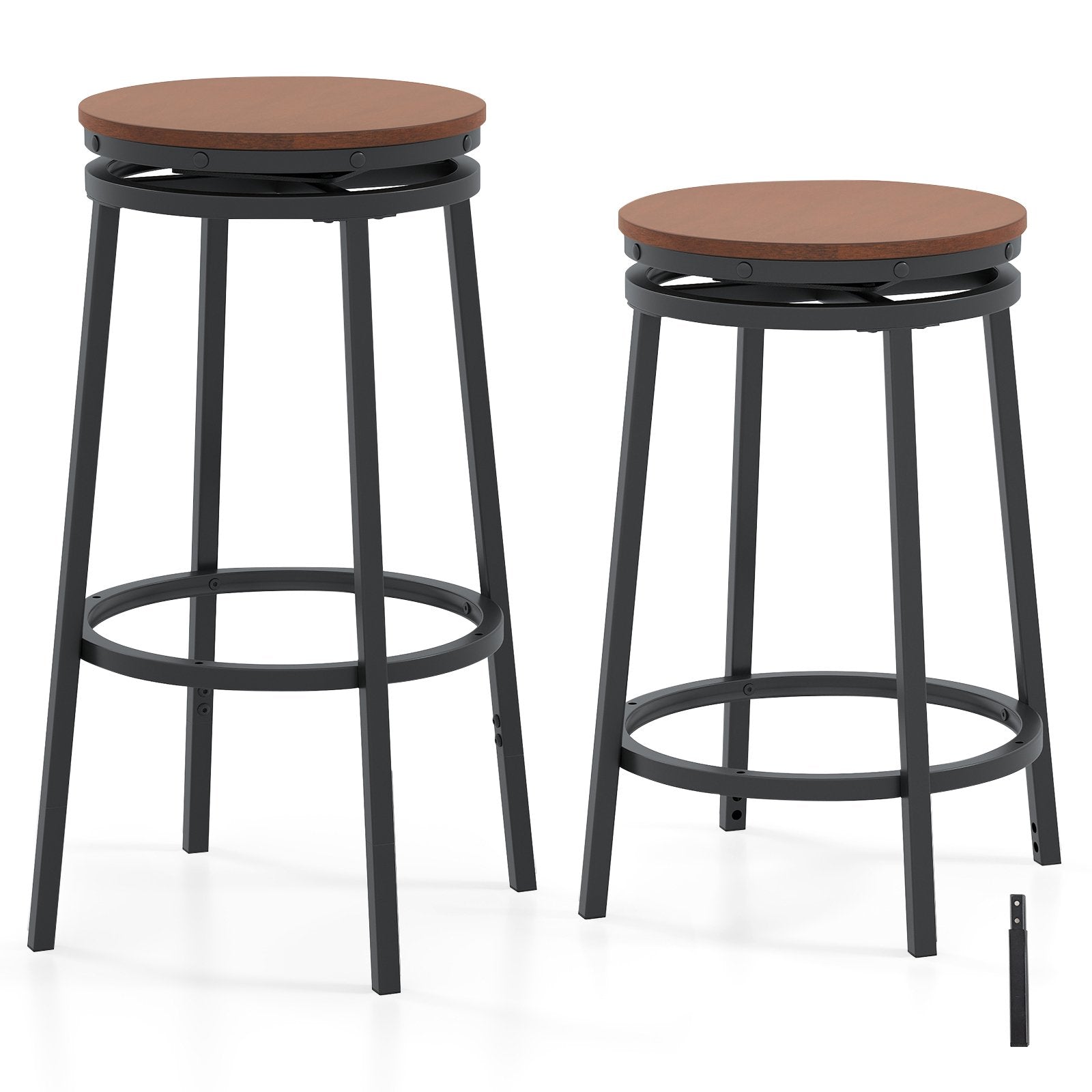 360° Swivel Bar Stools Set of 2 Height Adjustable Kitchen Stools for Kitchen Island- 360° Swivel Bar Stools Set of 2 Height Adjustable Kitchen Stools for Kitchen Island-