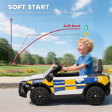 AIYAPLAY Kids Electric Ride on Police Car with Remote Control, Music, Horn, Siren Flashing Lights for 3-5 Years Old, Multicolour AIYAPLAY Kids Electric Ride on Police Car with Remote Control, Music, Horn, Siren Flashing Lights for 3-5 Years Old, Multicolour