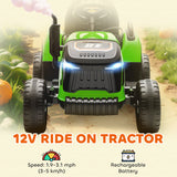 AIYAPLAY 12V Ride on Tractor and Trailer with Remote Control, Music, Shifter, Start-Up Sound, for Kids Ages 3-8 Years, Green AIYAPLAY 12V Ride on Tractor and Trailer with Remote Control, Music, Shifter, Start-Up Sound, for Kids Ages 3-8 Years, Green