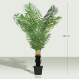 Elegant HOMCOM 150cm Artificial Areca Palm Tree with 12 PE Leaves, Decorative Artificial Plant with Plastic Pot and Flocked Soil, Fake Plant for Home Office Decor, Green Elegant HOMCOM 150cm Artificial Areca Palm Tree with 12 PE Leaves, Decorative Artificial Plant with Plastic Pot and Flocked Soil, Fake Plant for Home Office Decor, Green