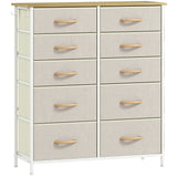 Elegant HOMCOM Chest of Ten Fabric Drawers - Beige Elegant HOMCOM Chest of Ten Fabric Drawers - Beige