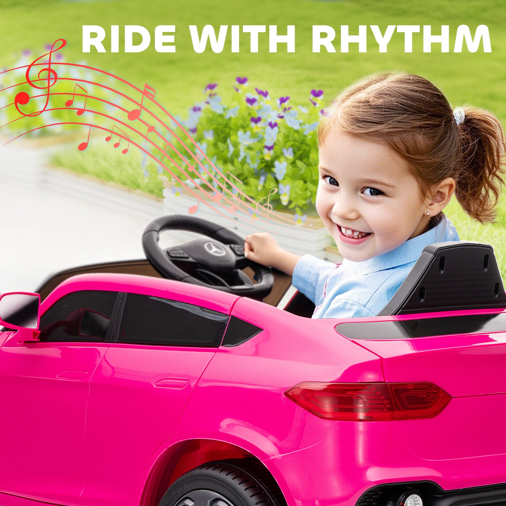 AIYAPLAY Mercedes-Benz GLC Licensed Kids Ride on Car with Remote Control, Soft Start, MP3, LED Headlights, Pink AIYAPLAY Mercedes-Benz GLC Licensed Kids Ride on Car with Remote Control, Soft Start, MP3, LED Headlights, Pink