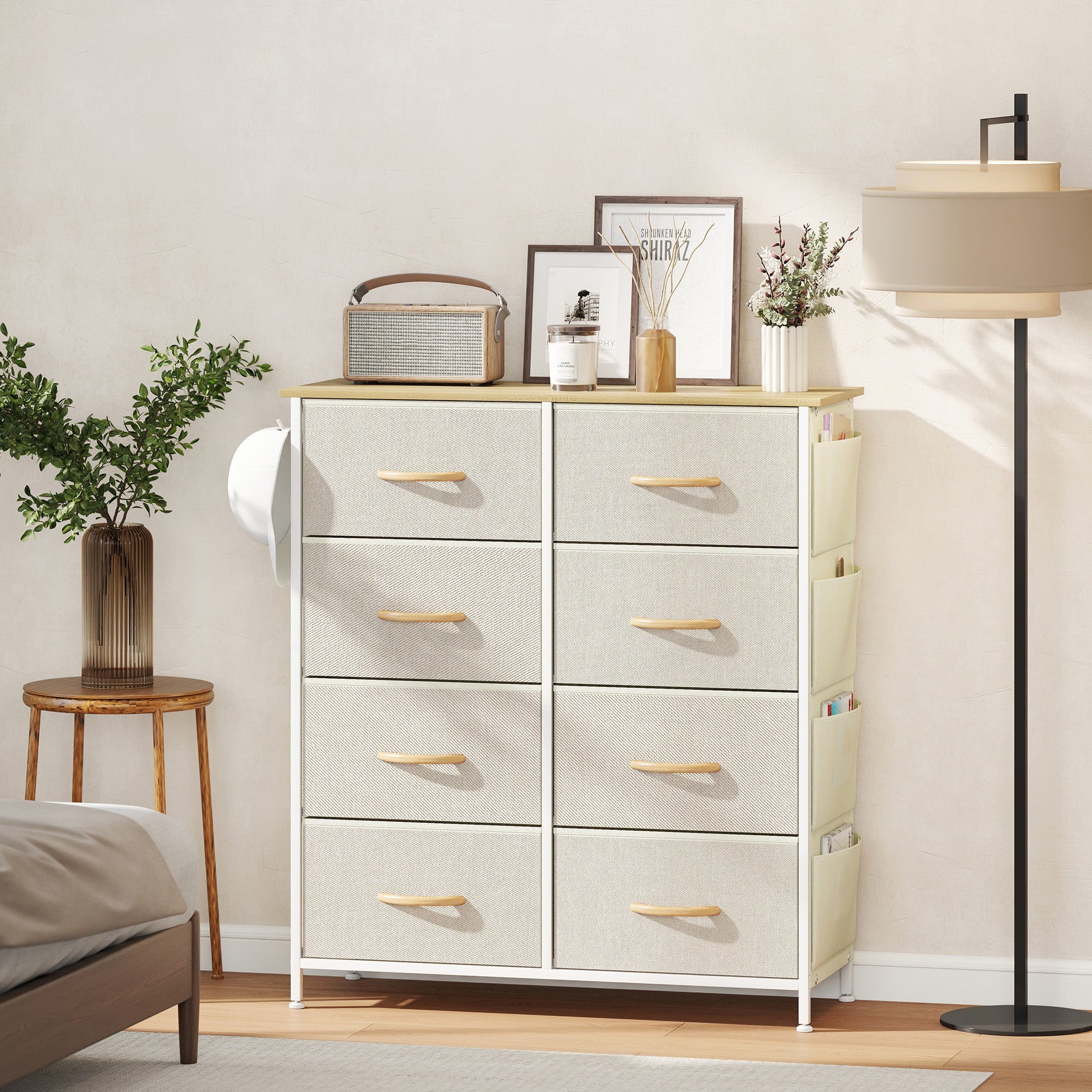 Elegant HOMCOM Chest of Eight Fabric Drawers - Beige Elegant HOMCOM Chest of Eight Fabric Drawers - Beige