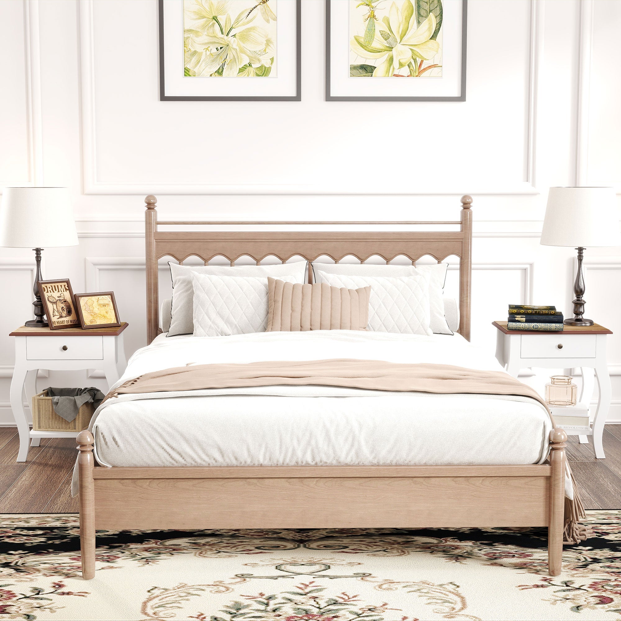 Elegant HOMCOM 2pcs Bedside Tables with Drawer, French Style Bedside Cabinets with Open Shelf for Bedroom, Living Room, White Elegant HOMCOM 2pcs Bedside Tables with Drawer, French Style Bedside Cabinets with Open Shelf for Bedroom, Living Room, White