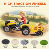 AIYAPLAY 12V Ride on Tractor and Trailer with Remote Control, Music, Shifter, Start-Up Sound, for Kids Ages 3-8 Years, Yellow AIYAPLAY 12V Ride on Tractor and Trailer with Remote Control, Music, Shifter, Start-Up Sound, for Kids Ages 3-8 Years, Yellow
