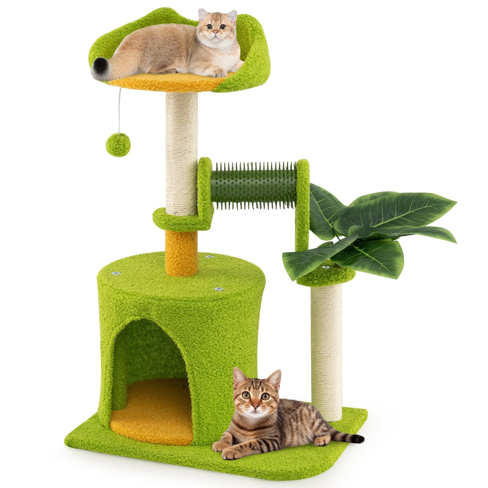 Palm Cat Tree Cat Tower Multi-Level Pet Play House- Palm Cat Tree Cat Tower Multi-Level Pet Play House-