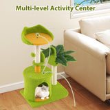 Palm Cat Tree Cat Tower Multi-Level Pet Play House- Palm Cat Tree Cat Tower Multi-Level Pet Play House-