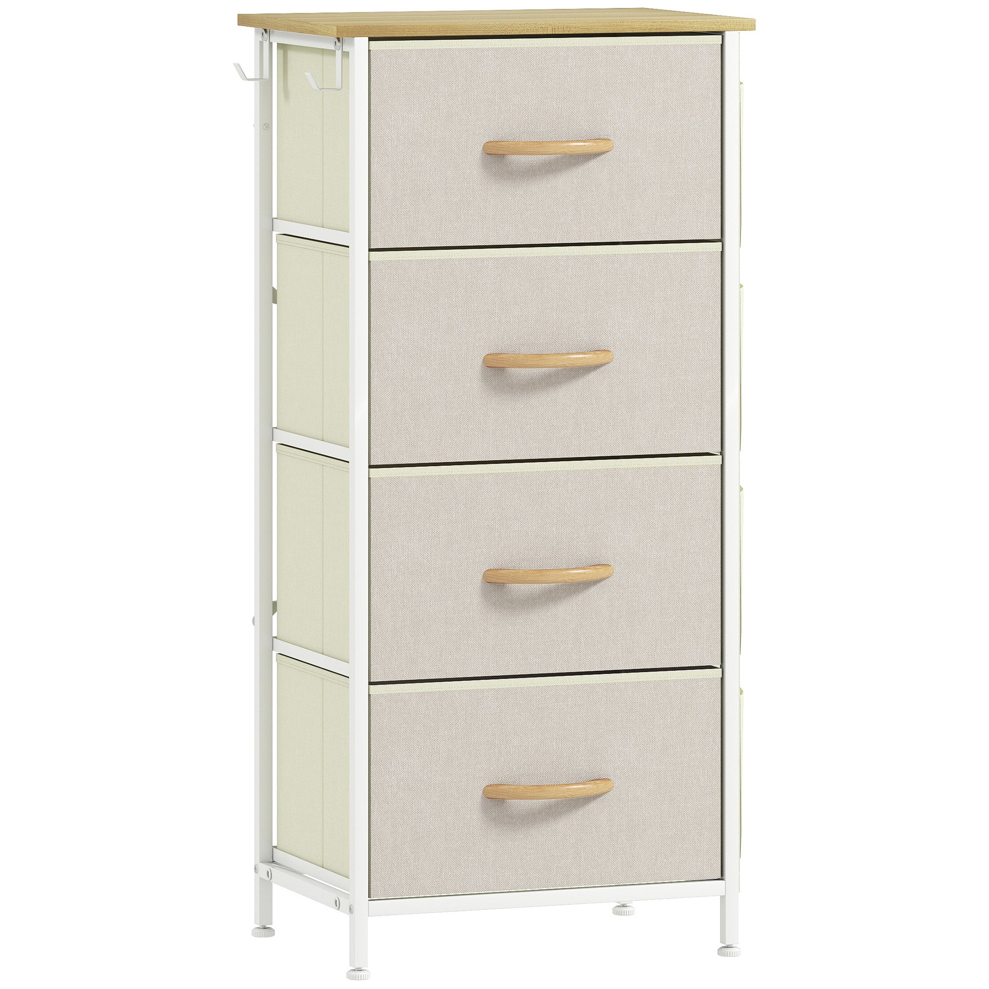 Elegant HOMCOM Chest of Four Fabric Drawers - Beige Elegant HOMCOM Chest of Four Fabric Drawers - Beige