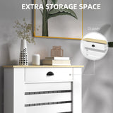 Elegant HOMCOM 95.5H x 78Wcm Radiator Cover, with Drawer - White Elegant HOMCOM 95.5H x 78Wcm Radiator Cover, with Drawer - White