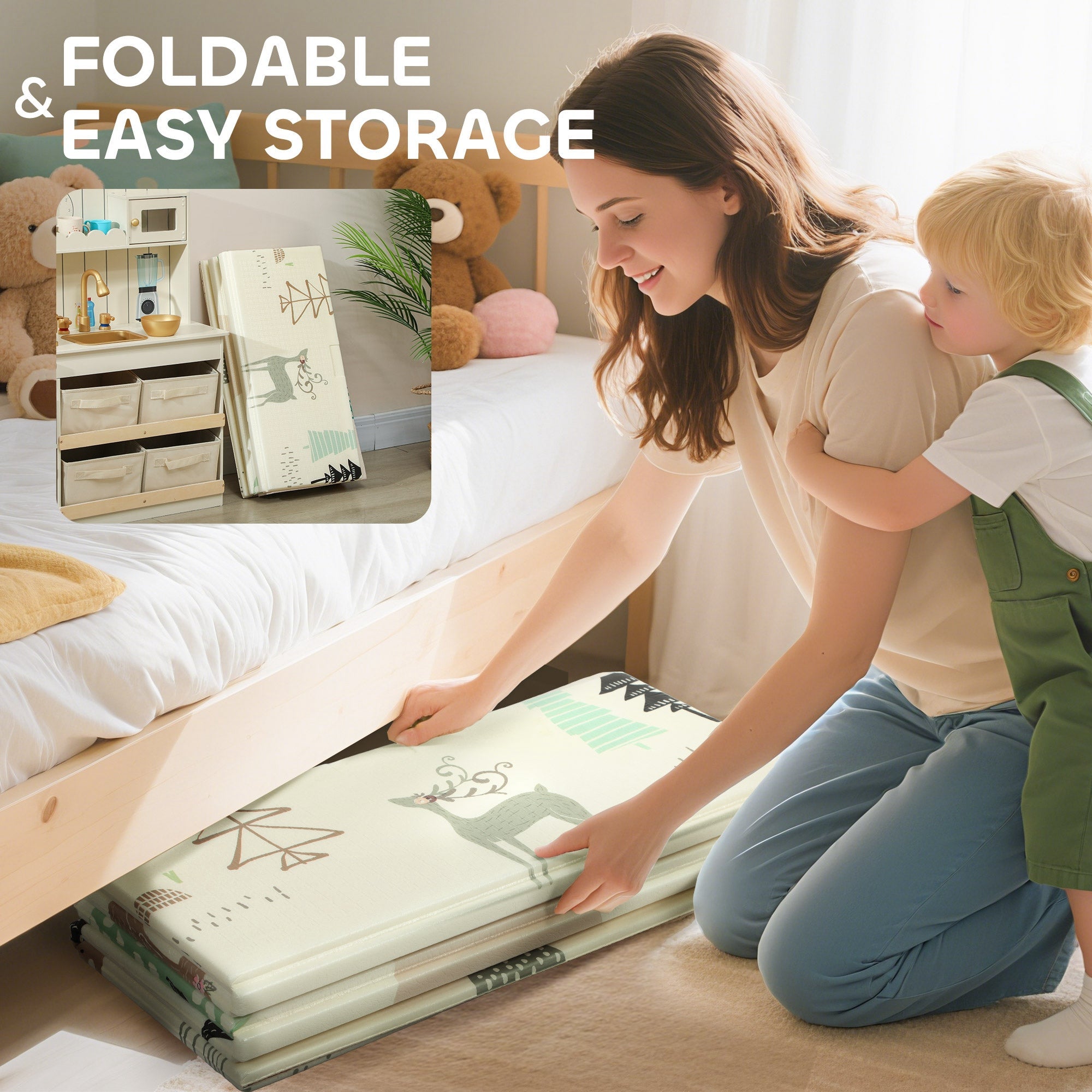 AIYAPLAY Animal-Themed Baby Plat Mat Double Sided, Foldable, Water-Resistant for Outdoor/Indoor, 177 x 146 x 1.5cm AIYAPLAY Animal-Themed Baby Plat Mat Double Sided, Foldable, Water-Resistant for Outdoor/Indoor, 177 x 146 x 1.5cm