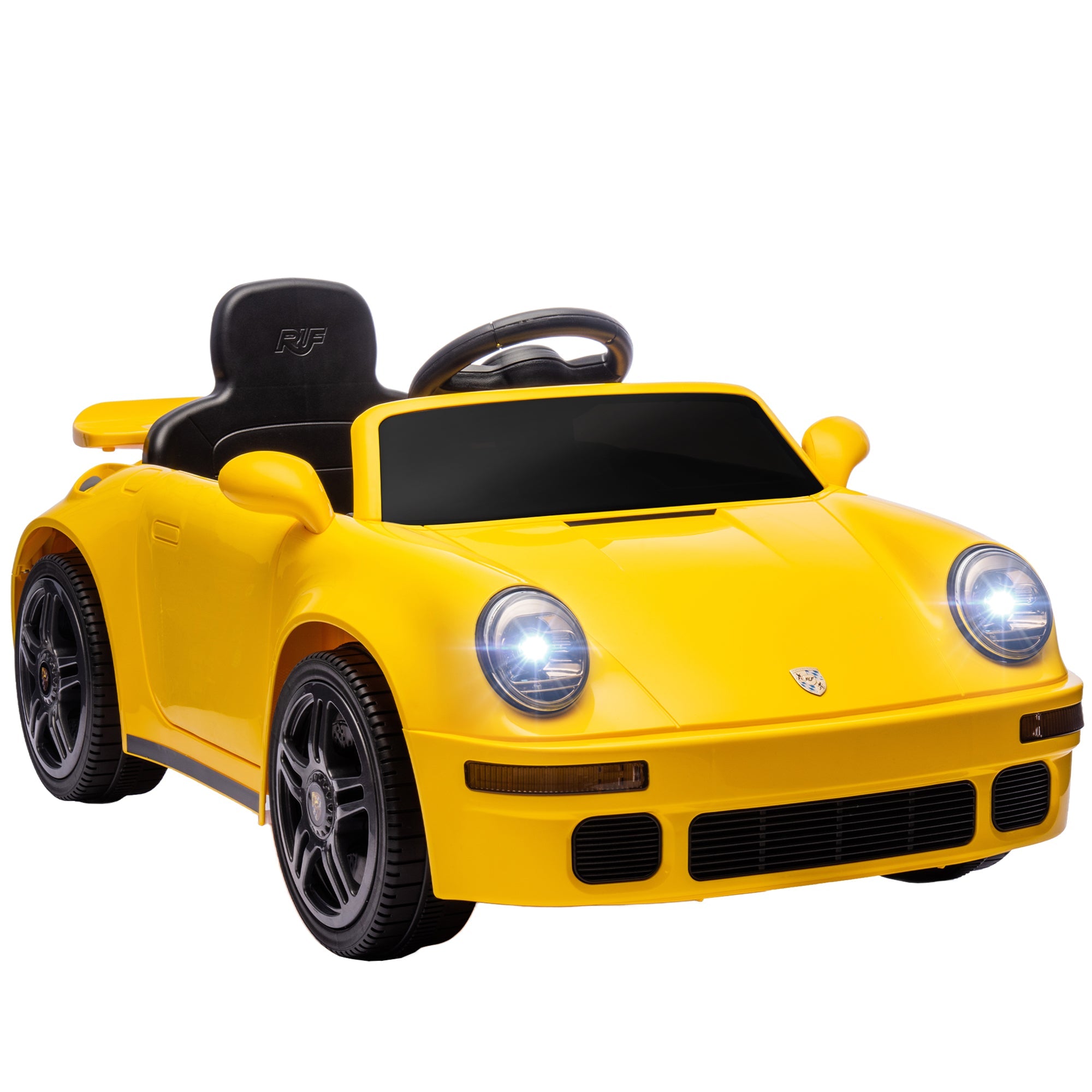 AIYAPLAY Licensed RUF CTR 2017 Electric Car for Kids, with Remote Control, Soft Start, MP3 Player, LED Lights, Yellow AIYAPLAY Licensed RUF CTR 2017 Electric Car for Kids, with Remote Control, Soft Start, MP3 Player, LED Lights, Yellow