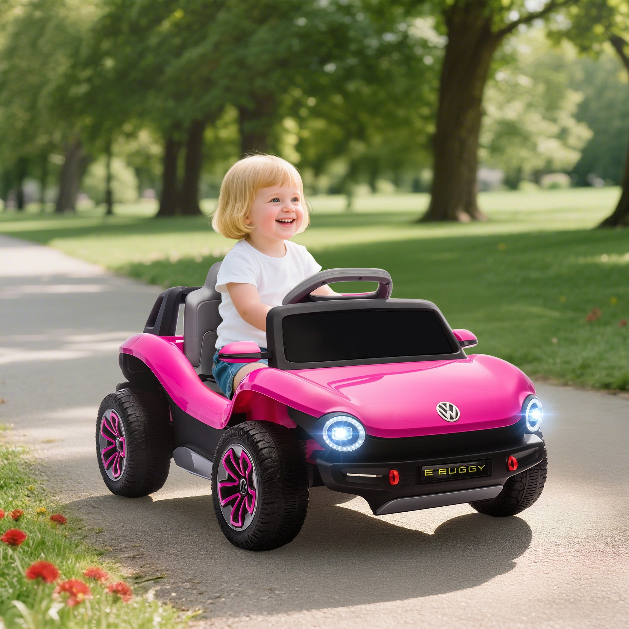 AIYAPLAY Volkswagen Licensed Kids Electric Car with Remote Control for Ages 3-6 Years, Pink AIYAPLAY Volkswagen Licensed Kids Electric Car with Remote Control for Ages 3-6 Years, Pink